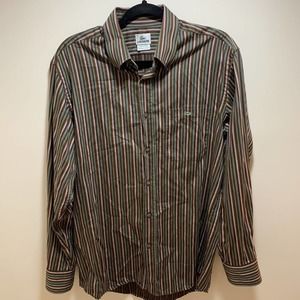 Lacoste Men’s dress shirt multicolor striped long sleeve button up size 42